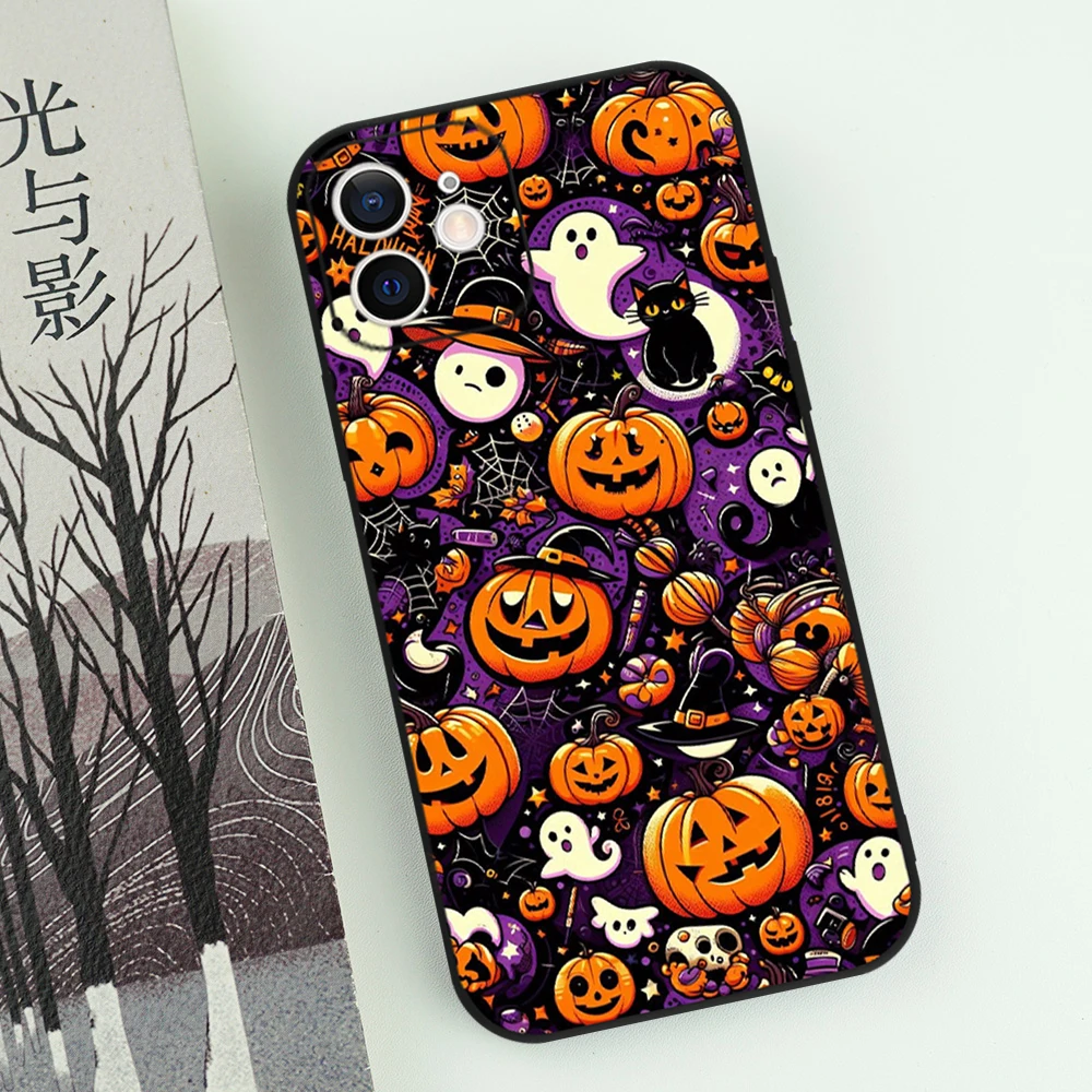 Halloween-Themed Funny Pumpkin Shockproof Non-Slip Phone Case Cover