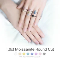 GIGAJEWE 1ct 6.5mm Round Cut D VVS1 Moissanite 925 Silver Ring Diamond Test Passed Fashion Claw Setting Girl Women Gift 2