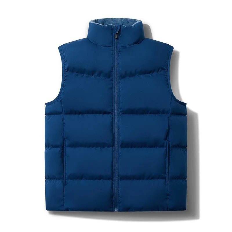 2023 Autumn Winter Men's Down Cotton Coat Vest Thickened Warm New Casual Versatile Fashion Black Dark Blue Light Grey Dark Green