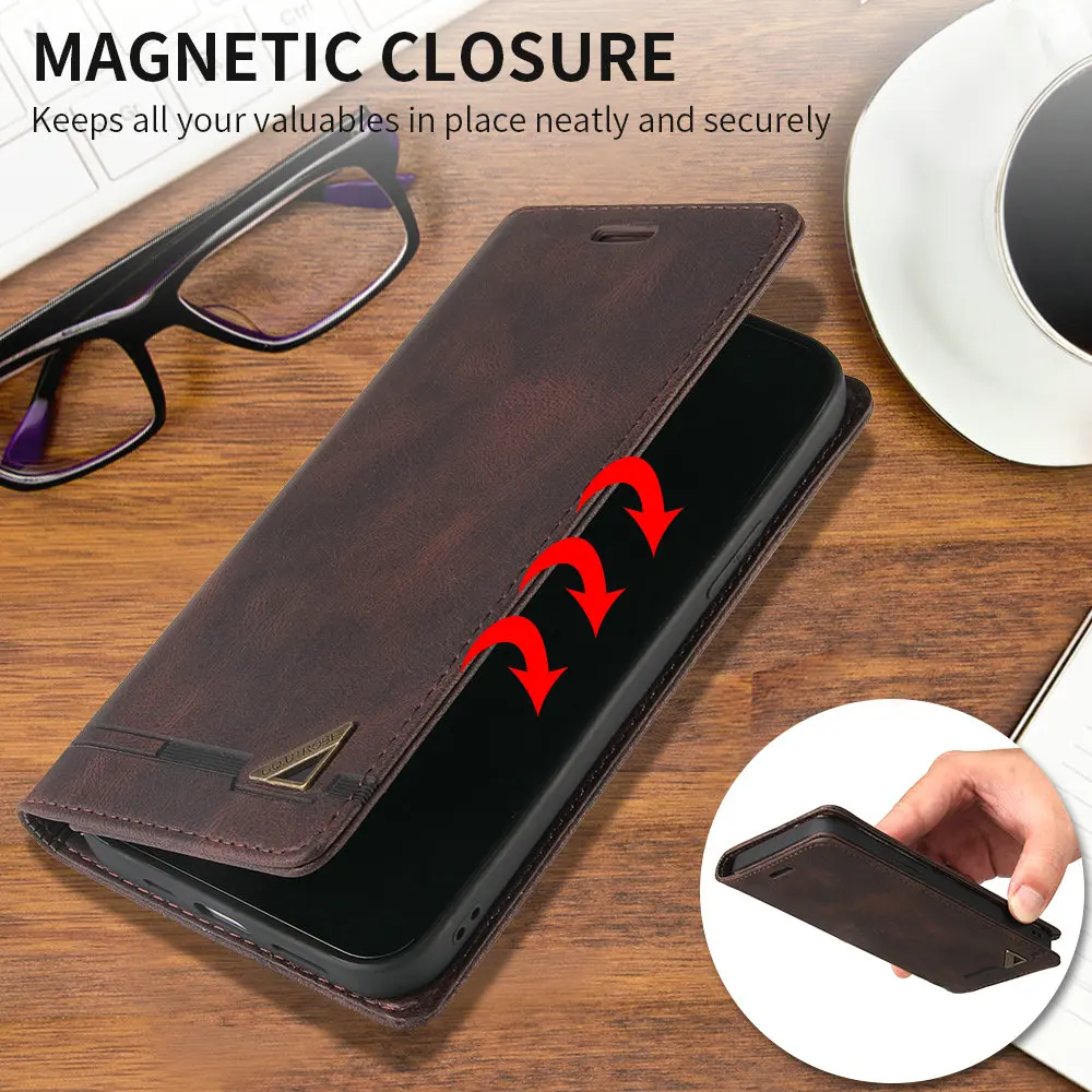 Luxury Leather Shield RFID Blocking 360 Protective Flip Case