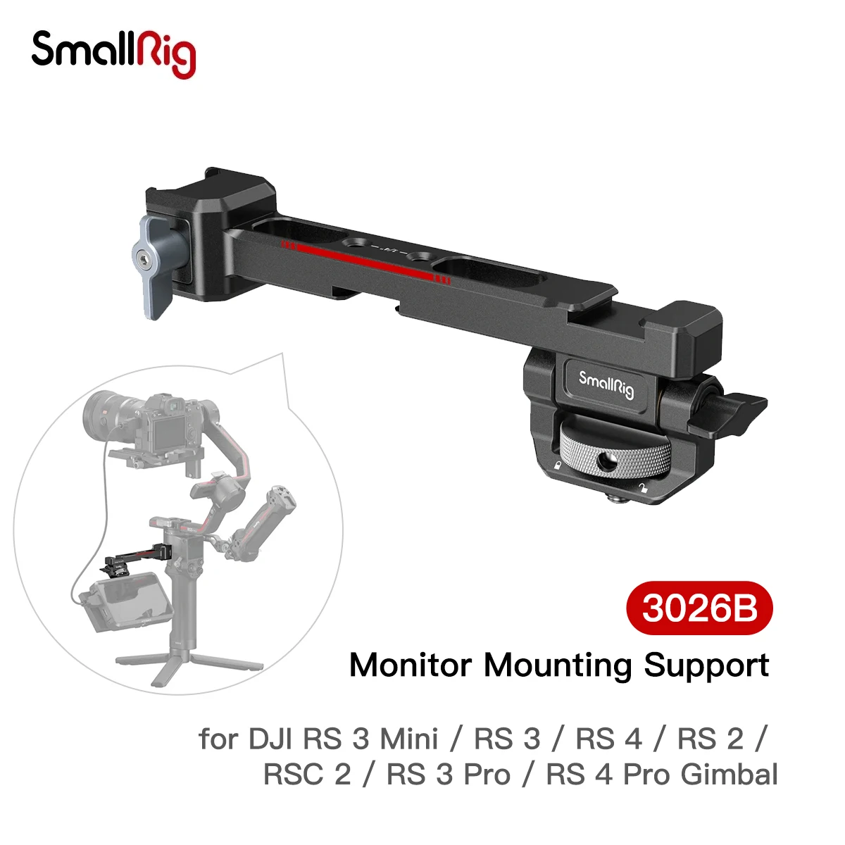 

Монтажная Опора SmallRig 3026B для монитора с зажимом NATO, двойной интерфейс холодного башмака для DJI Innovations RS3 RS4 Pro RS3Mini головки