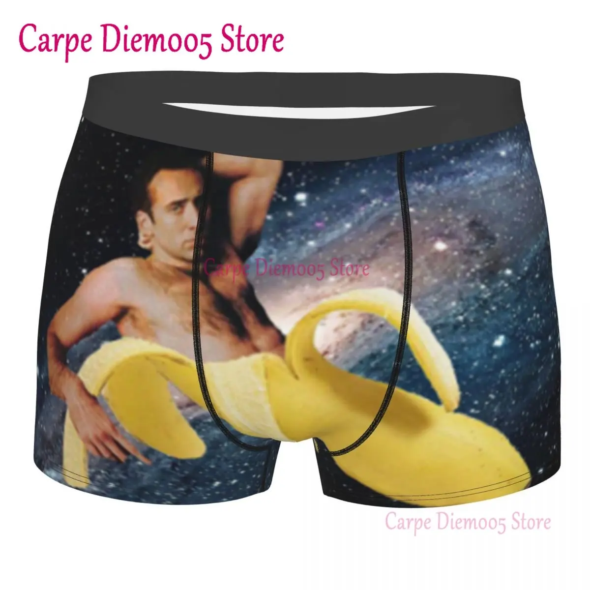 

Novelty Nicolas Cage In A Banana Boxers Shorts Underpants Men's Stretch Space Briefs Underwear