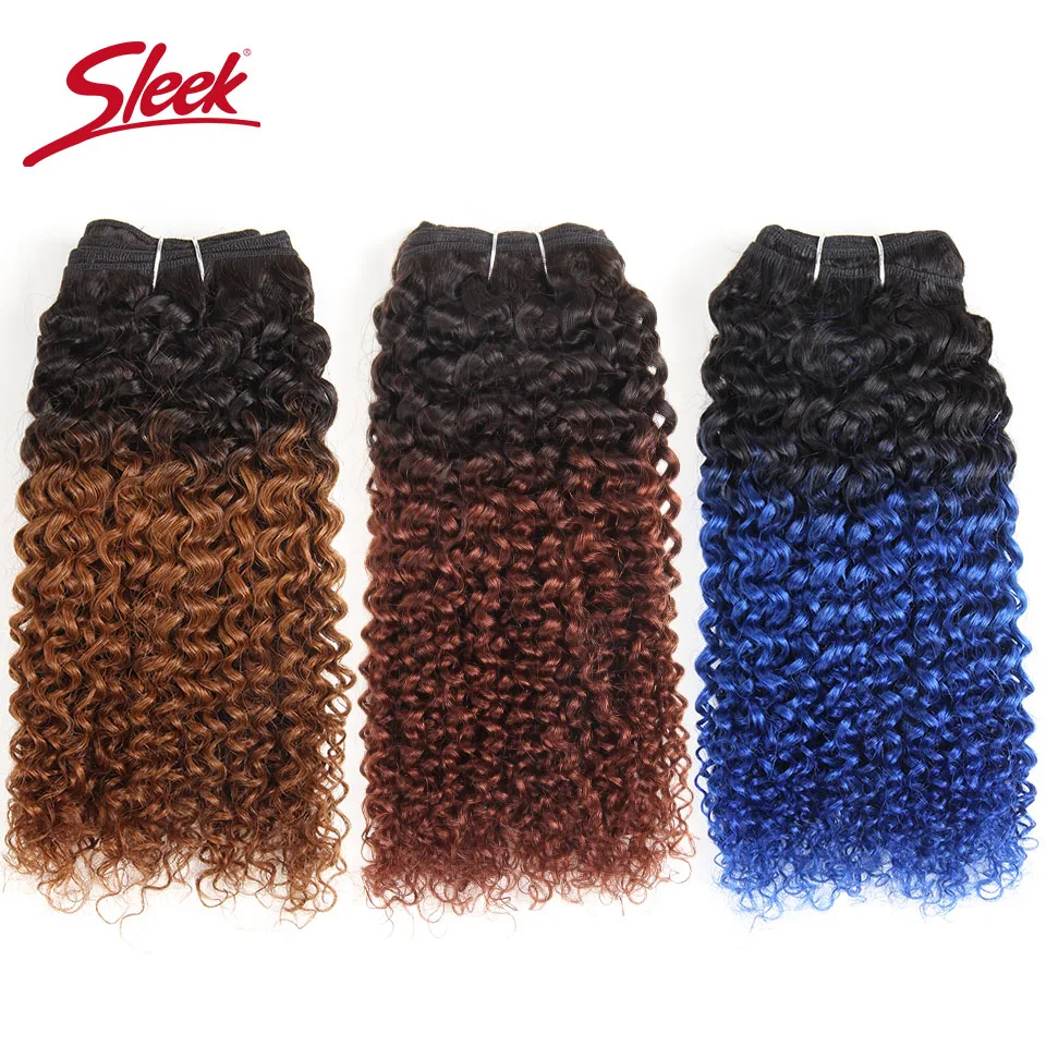 Sleek Afro Kinky Curly Weave Ombre T1b/Purple T1B/99J T1b/Blue T1B/99J Double Drawn Remy Mongolian Human Hair Bunldes human hair extensions human hair bundles human hair bulk