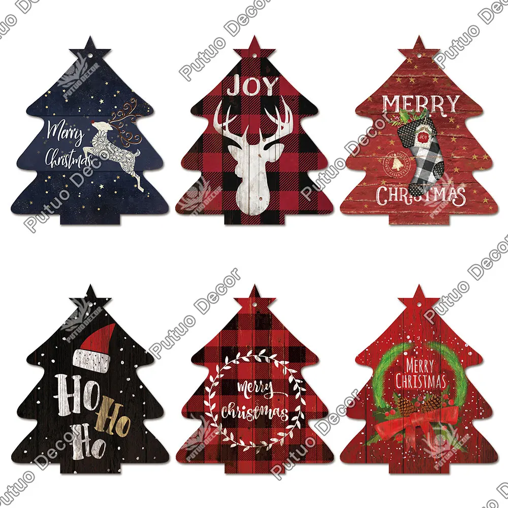 Natal - Placa Decorativa para Porta ou Parede - Ho Ho Ho, Feliz Natal