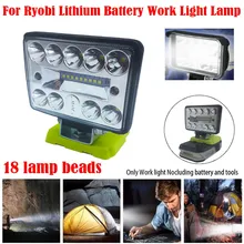 

LED Work Lamp For Ryobi One+ 18V 30W Tool Light Onlyfield Work Field Tent Outdoor Lighting Switch Button Work Lighting Accesso