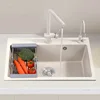 Luxury White Kitchen Sink for Dining Room Nordic Fashion Design Kitchen Sinks for Rental Housing Granite Embedded Smooth Sinks 1