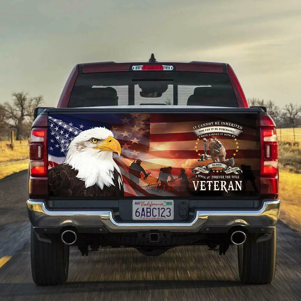 

American Eagle Veteran Truck Tailgate Decal USA Flag Wrap Decal Car Accessories