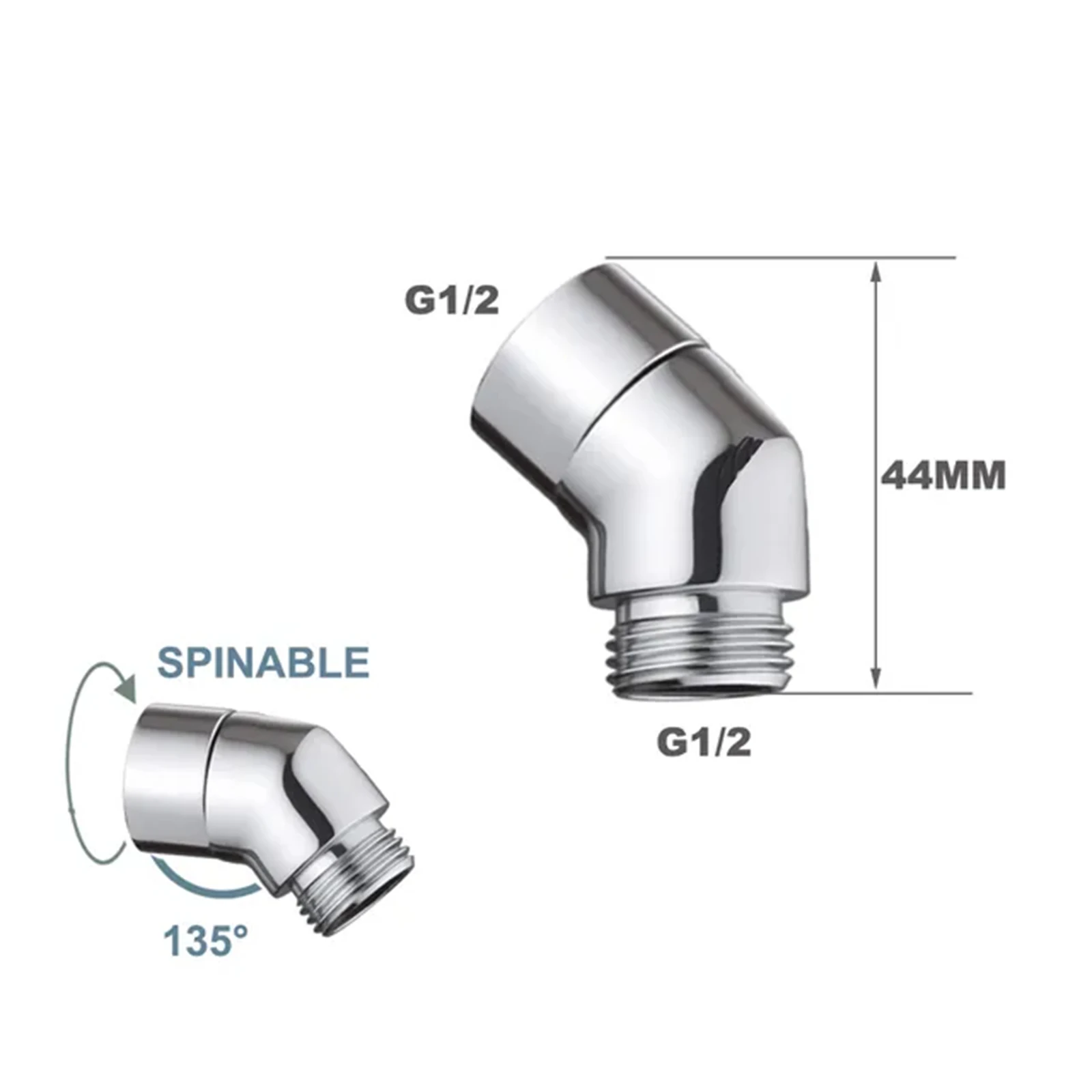G1/2 Elbow Adapter Shower Head Female and Male Thread Rainfall Shower Handheld Connector Angle 90&deg; 130&deg; 135&deg; Accessory shower adapter