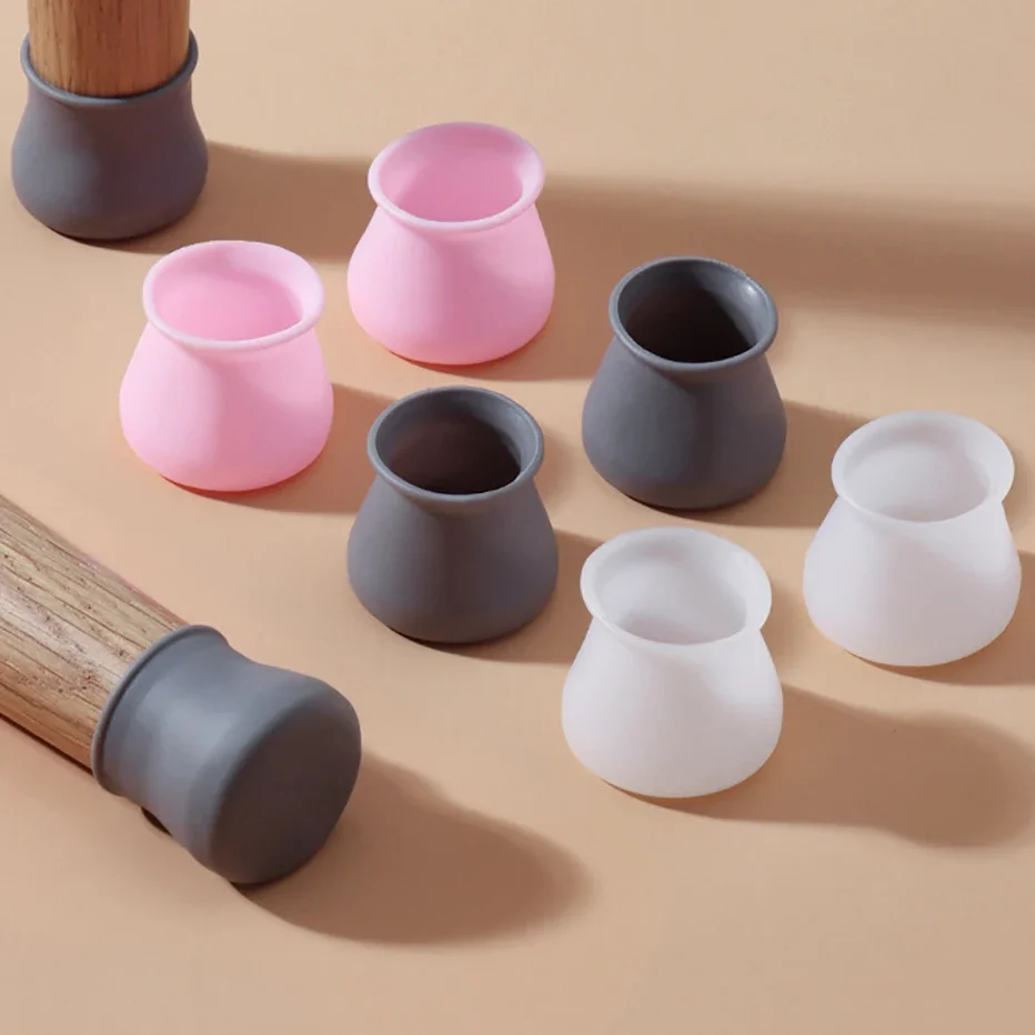 Silicone Chair Leg Caps Rubber Feet Protector Table Feet Cover Non-slip Noise Reduce Desk Chair Foot Covers Furniture Pad 4/8pcs