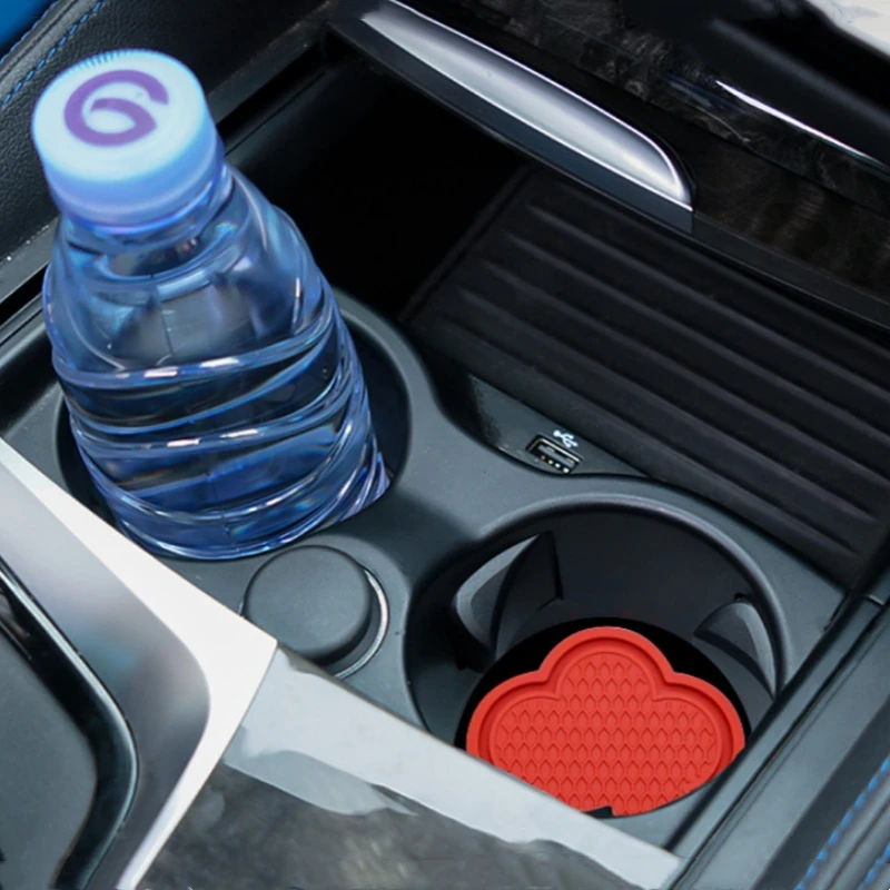 2pcs Car Water Cup Pad Holders Non-slip Silicone Mat for Bottle Holder Coaster Auto Interior Anti-skid Universal Cup Holders cup holder coasters,car coaster pads