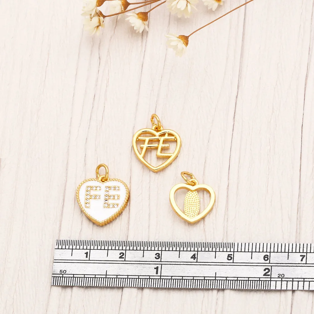OCESRIO Trendy Heart FE Pendant for Necklace Copper Gold Plated CZ Virgin Mary Jewelry Making Supplies Wholesale Bulk pdta956