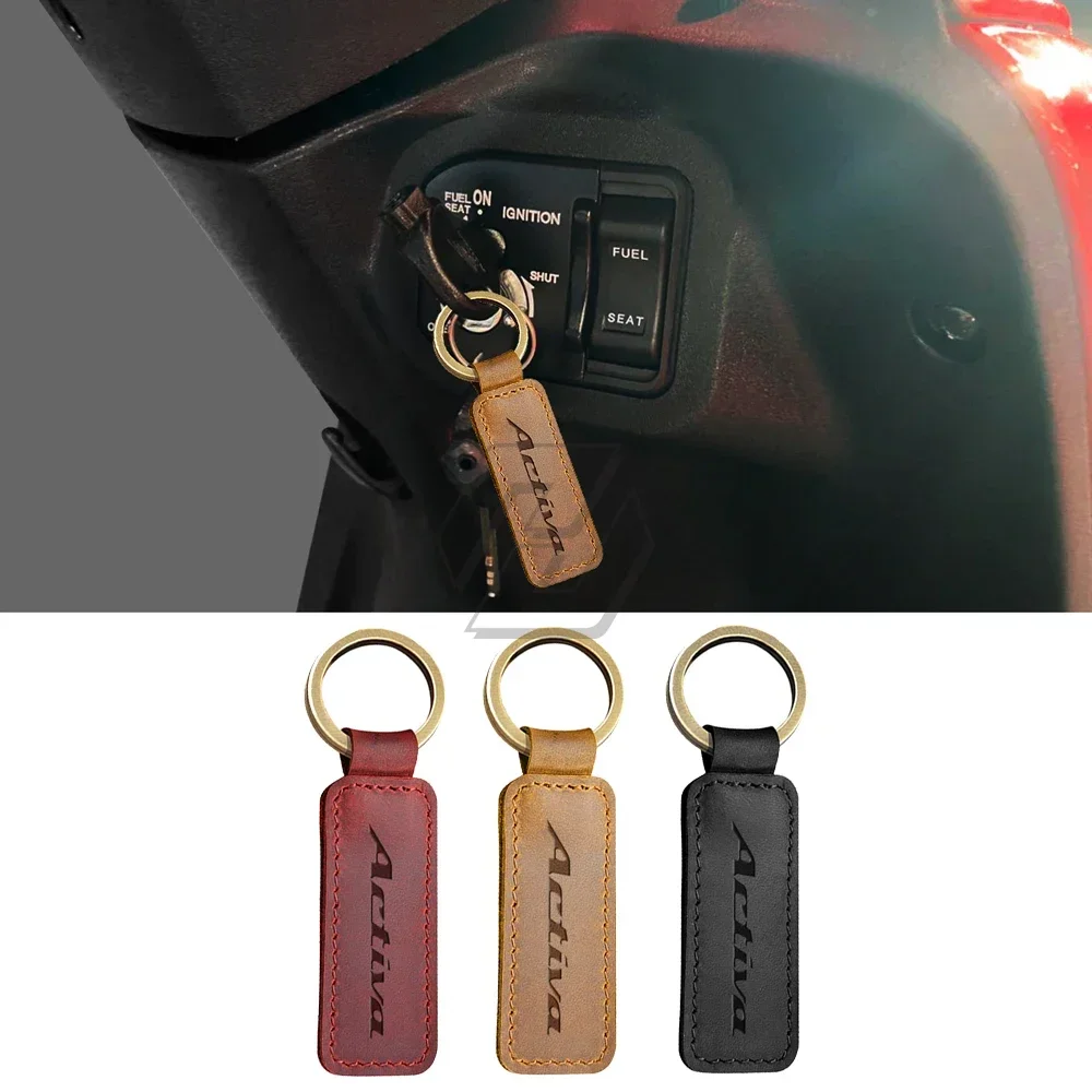 

For Honda Activa 125 6G Scooter Motorcycle Cowhide Keychain Key Ring