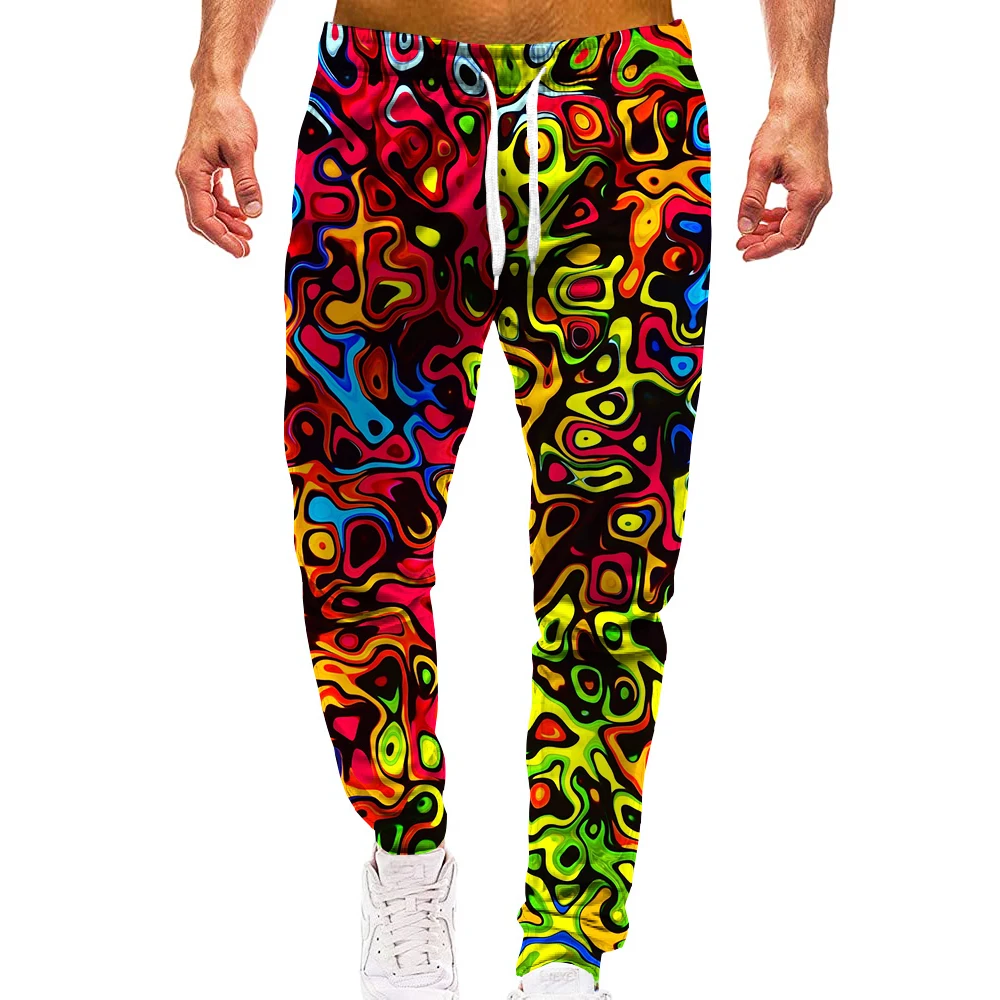 

3D Rainbow Fashion Casual Pants Men Sport Print Camo Joggers Man Trousers Vintage Sweatpants Hiphop Fitness Big Size clothes