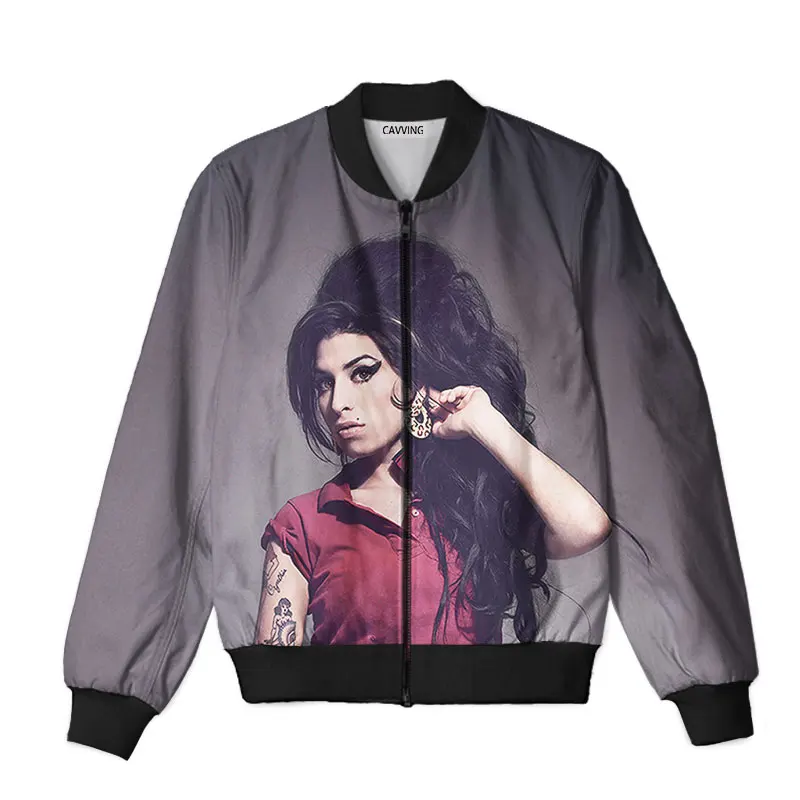 Cavving 3D Printed Amy Winehouse Zipper Bomber Jackets Uomo Soprabito Mens Coat Zip Up Giacche Per Donna/Uomo H02