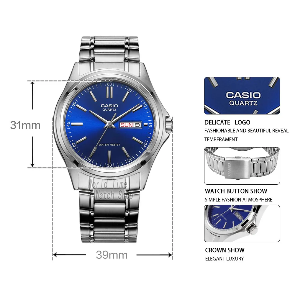 Reloj Casio MTP-1215A-7A Análogo Plateado Para Hombre CASIO