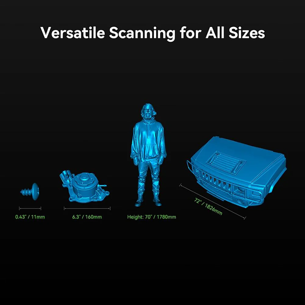 3d scanner Creality CR-Scan Raptor 3D printing handheld scan 0.02 mm accuracy 60fps scanning speed hybrid blue laser & NIR