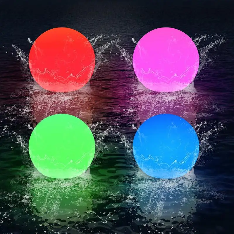 2pcs Pool Floating Lights Floating Ball Shape Pool Lights For Night 16 Color Changing Bathtub Night Light RGB Ambient Lamp