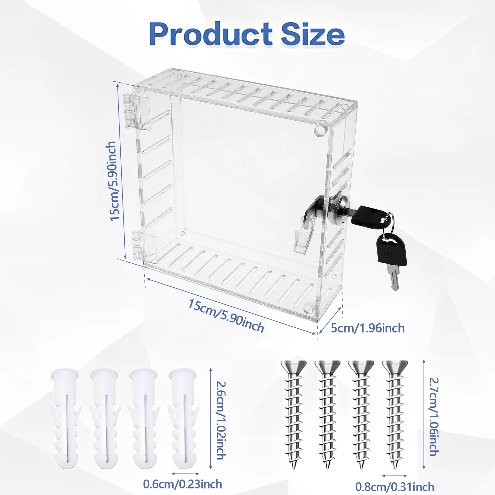 Universal Thermostat Lock Box With Key Clear Acrylic Thermostat Cover With Lock Large Guard Easy to Install For Home socket protection cover