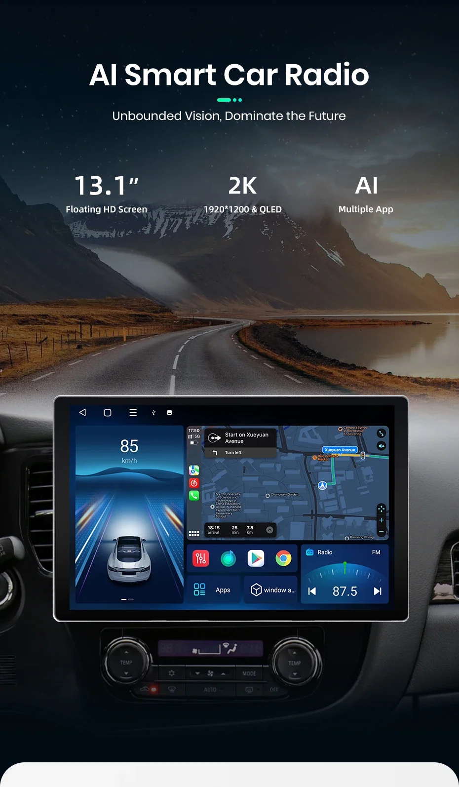 2K QLED Bildschirm Auto Radio Für Mitsubishi Outlander 3 GF0W GG0W 2012-2018 Drahtlose CarPlay Android Auto multimedia autoradio – Detail 2