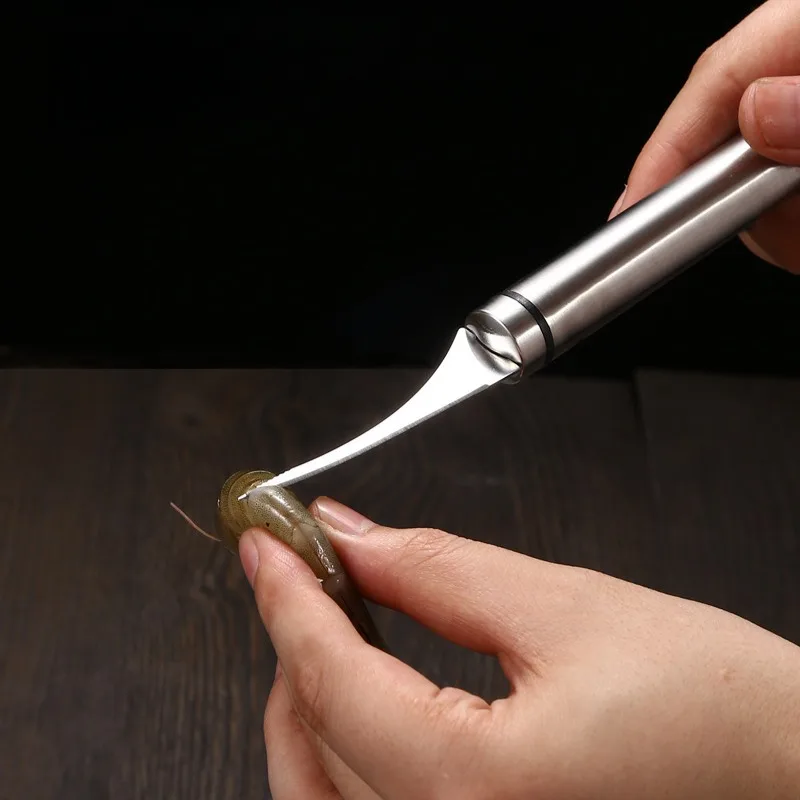 Stainless Steel Shrimp Peeler Multifunctional Shrimp Deveining Tool Cleaner ShrimpThread Knife Shell Peeler Kitchen Tool