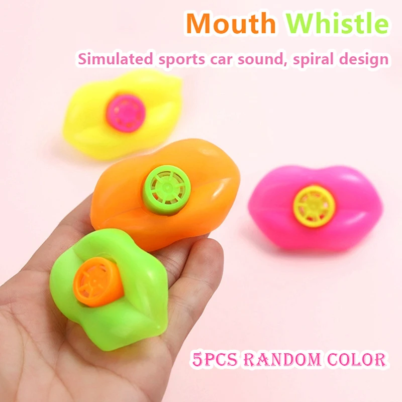 

5pcs/bag Mouth Lip Whistle Christmas Toy Decoration Funny Game Prize Plastic Whistle Party Toys Lucky Loot Whistle Lip Shape