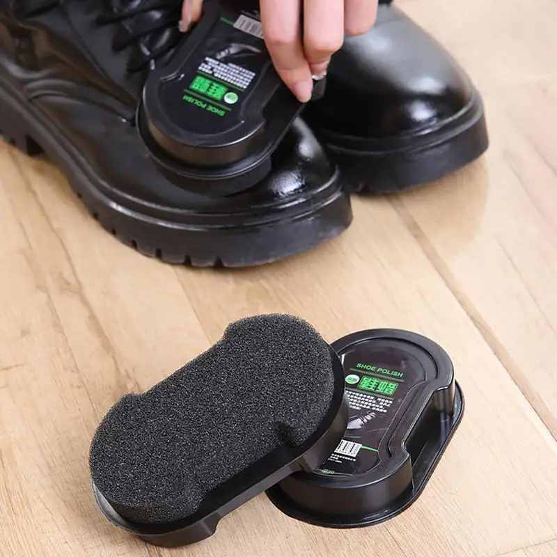 Multi-functional Double-faced Shoe Polish Leather Cleaner Shoes Brush Care Sponge Transparent Wax leather care cream leather shoe brush