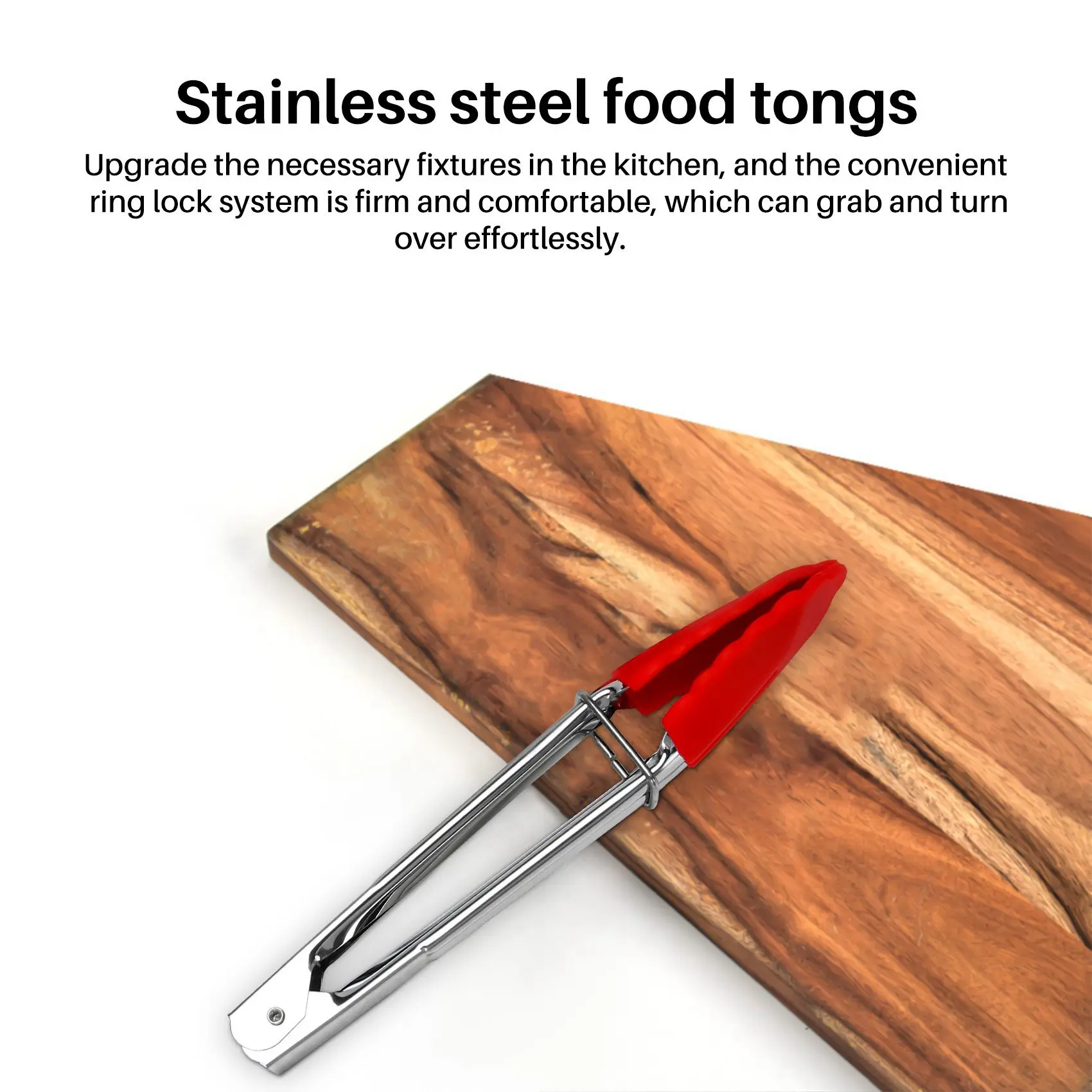 Small Tongs With Silicone Tips 7 Inch Kitchen Tongs &ndash; Set Of 3-Perfect For Serving Food Cooking Salad Grilling Red
