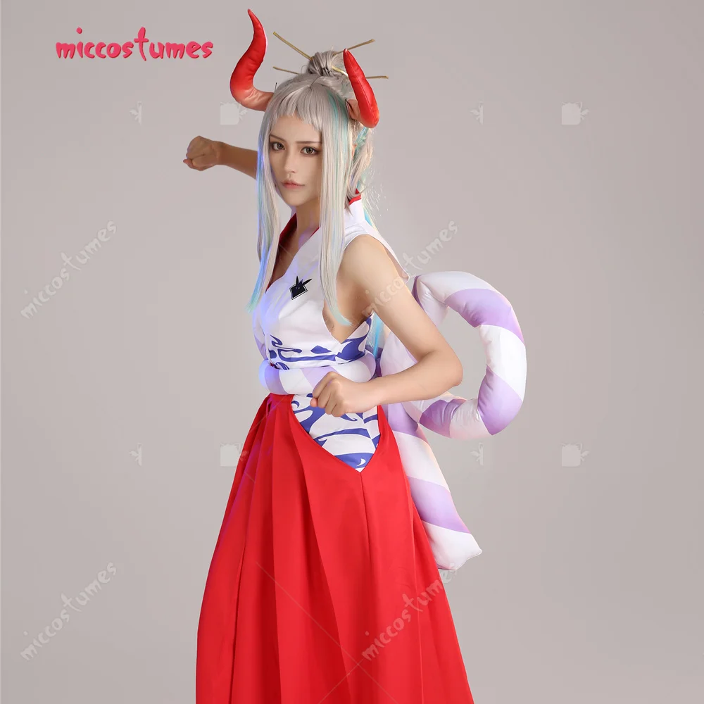 Damen Yamato Cosplay Kostüm Set mit Weste, Hose und Kopfschmuck 5