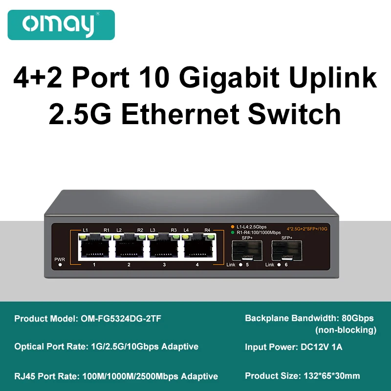 8 PORTS RJ45 Gigabit Ethernet Switch 1000 Mbps Commutateurs RéSeau VLAN