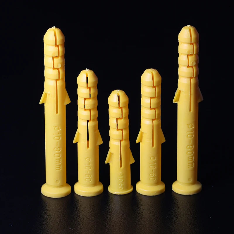 M6 M8 M10 Ribbed Plastic Anchor Wall Expansion Pipe Tube Rubber Plug Wall Plugs Expansion Anchors Drywall Anchors drywall anchor kit,drywall anchor,expansion plugs,plastic wall anchor