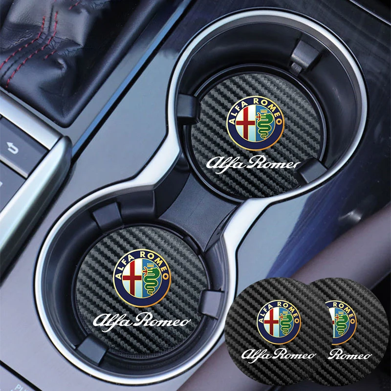 2 Stück Auto-Getränkehalter Wasserdichte Untersetzer für Alfa Romeo 156 159 147 4C 8C 166 Giulia Giulietta Mito Spider Tonale – Detail 1