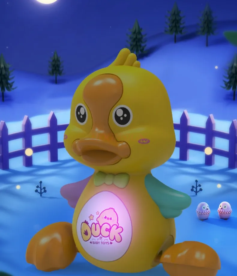 Baby Duck Toy 1-2 Years Old Light Music Girl Puzzle Preschool Children's Voice Controlled Electric Walking Yellow Duck 5