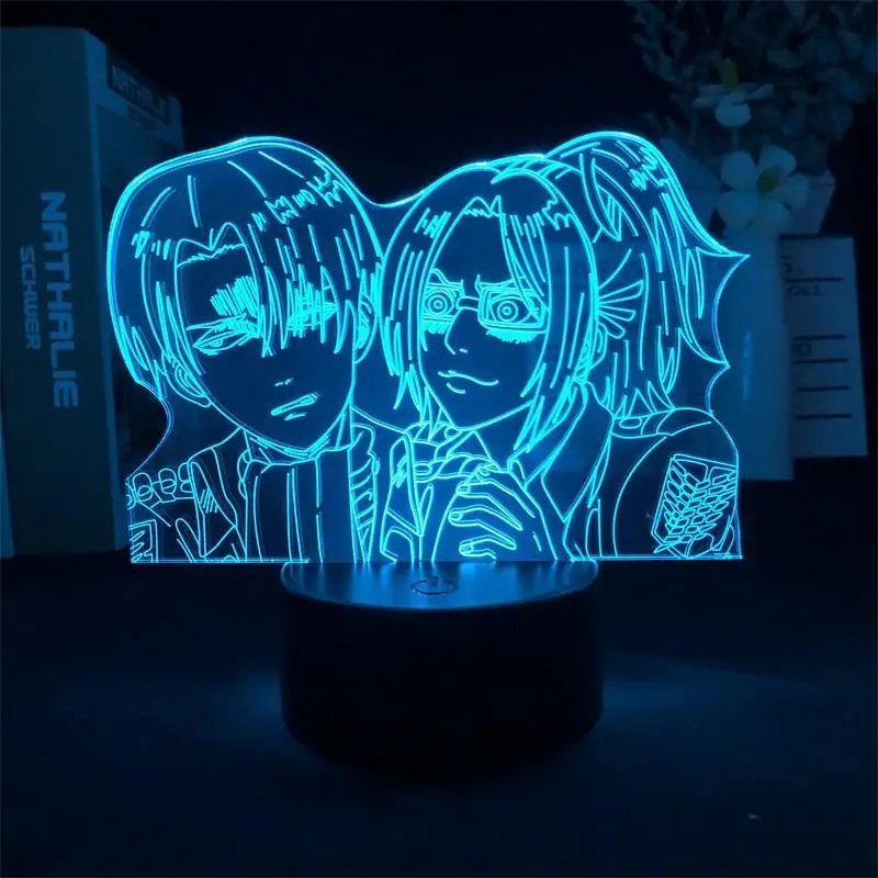 Hange Zoe 3D Night Light Japanese Anime Shingeki no Kyojin Nightlight 7 Colors Projector LED Table Lamp Room Decor Children Gift