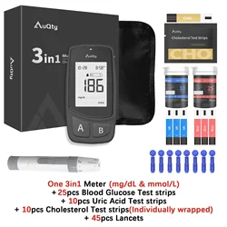 3 - in - 1 Multifunction Health Monitoring Kit for Cholesterol, Uric Acid, and Blood Glucose (3in1 Complete Kit)