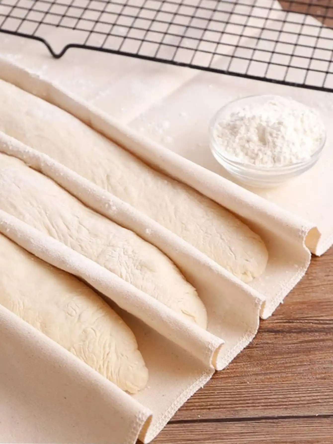 Baking Cloth Leeseph Professional Bakers Couche Linen Pastry Proofing Cloth For Bread Dough Baking Thick Baking Bread Cloth For Baguettes baking cloth