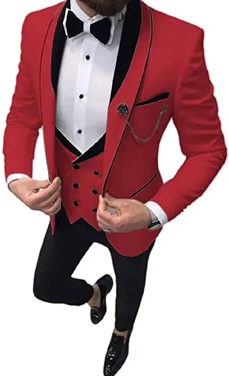 Costume Homme Slim Fit 3 Pieces Tuxedos Groom Wedding Men Suit Tuxedo Terno Masculino De Pour Hommes Blazer