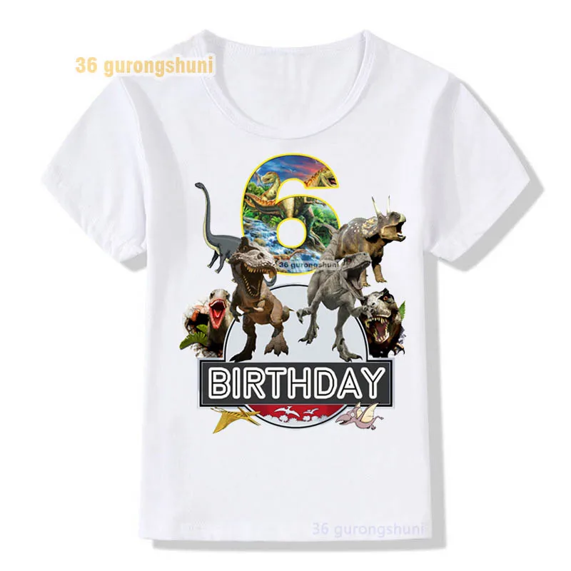 t shirt boys t shirts Happy birthday 2 3 4 5 years kids tshirt cartoon dinosaur t-shirts tops for girls shirts children clothes t-shirt for kid girl	 Tops & Tees