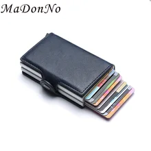 Anti Rfid Wallet Bank id Credit Card Holder Wallet Leather Passes Aluminum Business Card Case Protector Cardholder Pocket israel