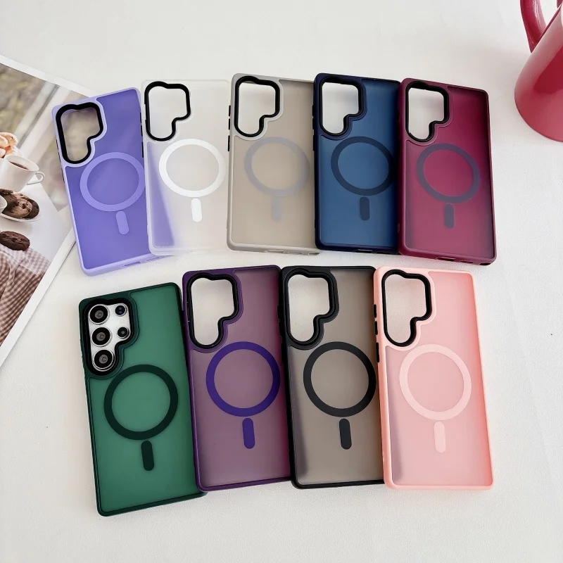 Magsafe Matte Translucent Shockproof Magnetic Case with Wireless Charging Capability