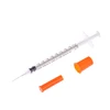 5Pcs 0.3/0.5/1ML Disposable Plastic Veterinary Syringe Orange Cap Sterile Insulin Syringe With Needles For Pet Farm Animal 2