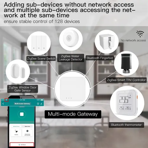 Zigbee 스마트 멀티 모드 게이트웨이, 와이파이, 블루투스 호환 허브 브리지, SmartLife 앱, 음성 제어, 투야 알렉사 구글 홈으로 작동 2