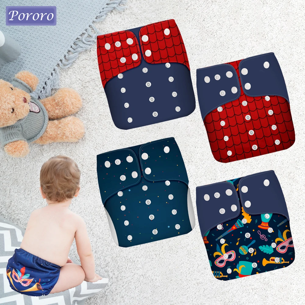 Pororo 2022 4pcs/set Washable Eco friendly Baby Cloth Diaper Ecological
