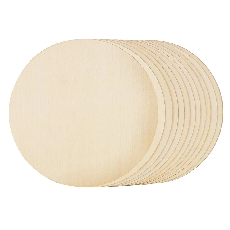 

12 Pcs 12 Inch Wood Circles For Crafts,Unfinished Blank Wooden Circle,Wood Slices For Painting,Home,Party,Holiday Decor