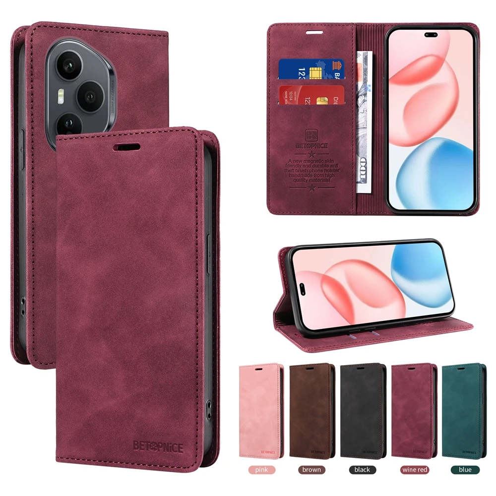 RFID Blocking Magnetic Wallet Phone Case - Leather Cover