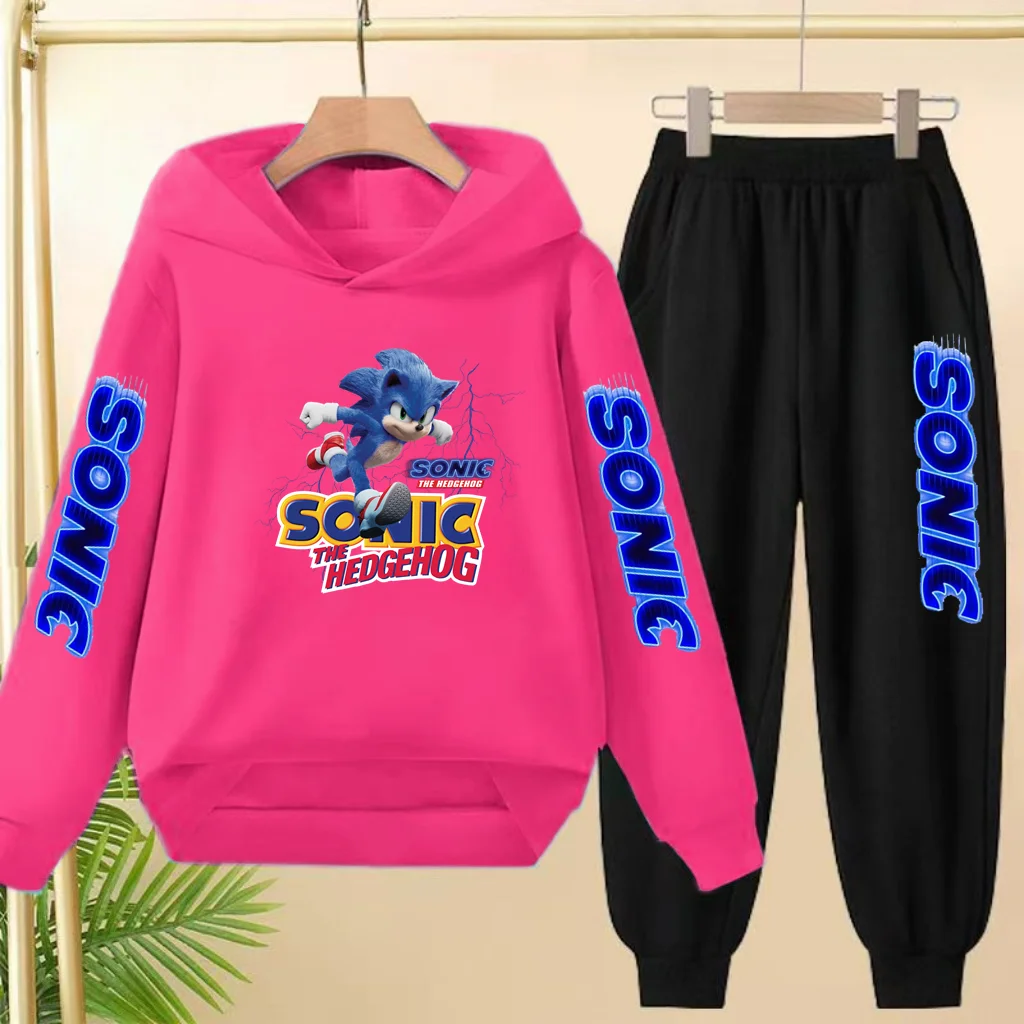 Cozy Blue Kitten Print Winter Sweatshirt and Jogger Set