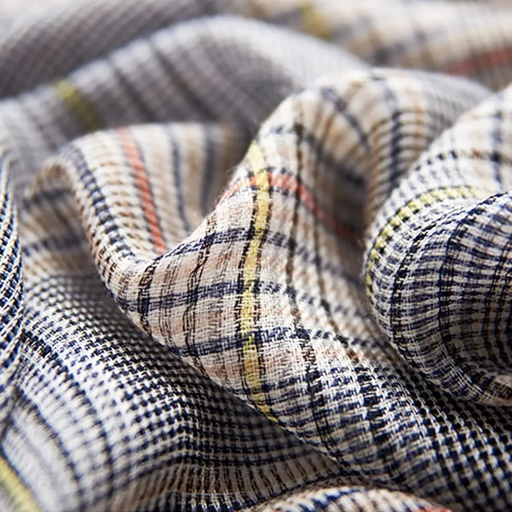 Luxury Cotton Linen Yarn-dyed Winter Men Scarf Soft Autumn Winter Warm Striped Men's Scarves Tassel Long Shawl Bufanda