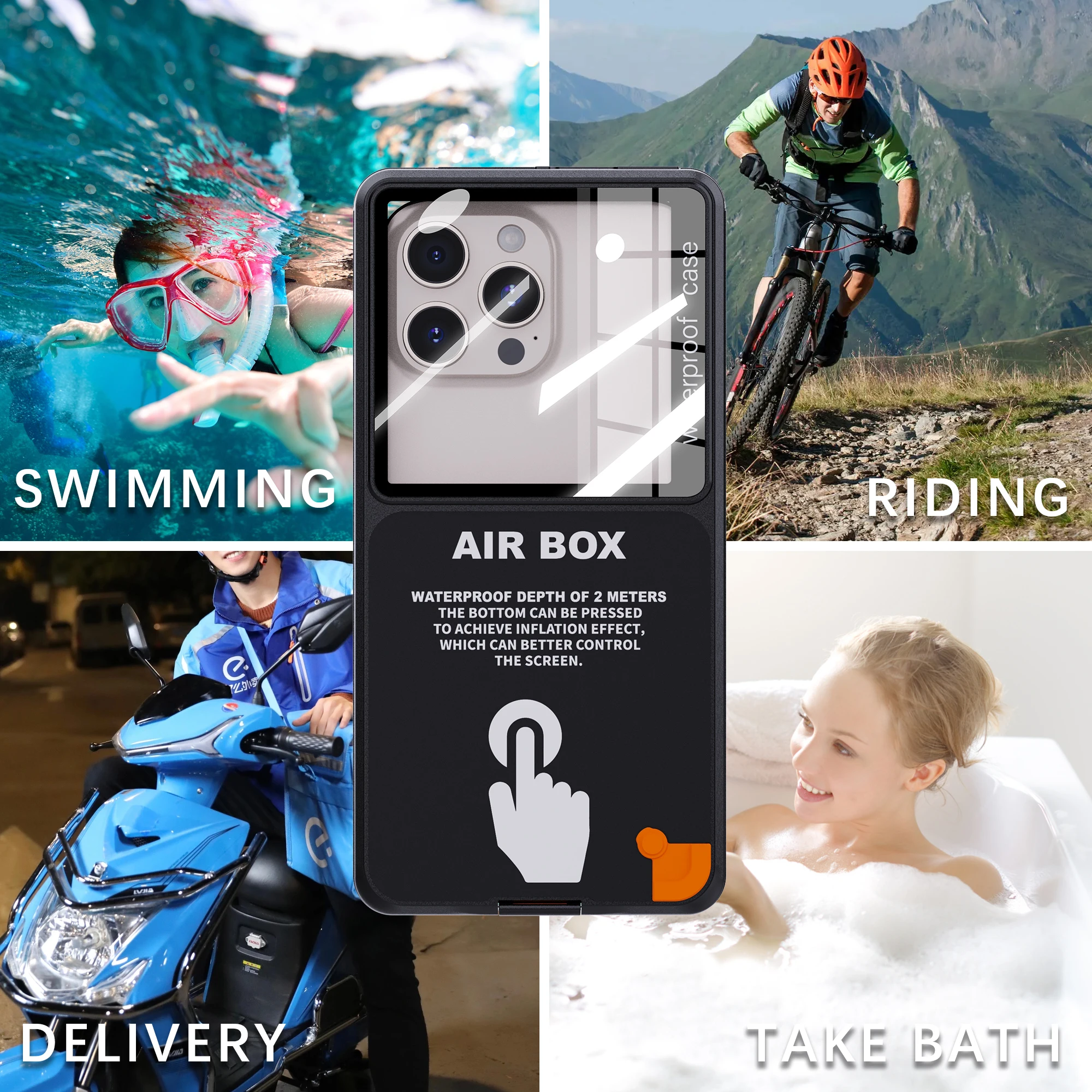 Universal IP68 Waterproof Phone Pouch with Touch Screen Access and Lanyard for Underwater Protection