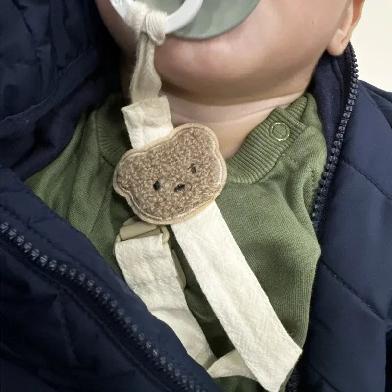 Cute Bear Baby Pacifiers Leashes Pacifier Clips Holders Anti-drop Chain Cartoon Teething Clip Teether Toy Soother Pacifier Strap