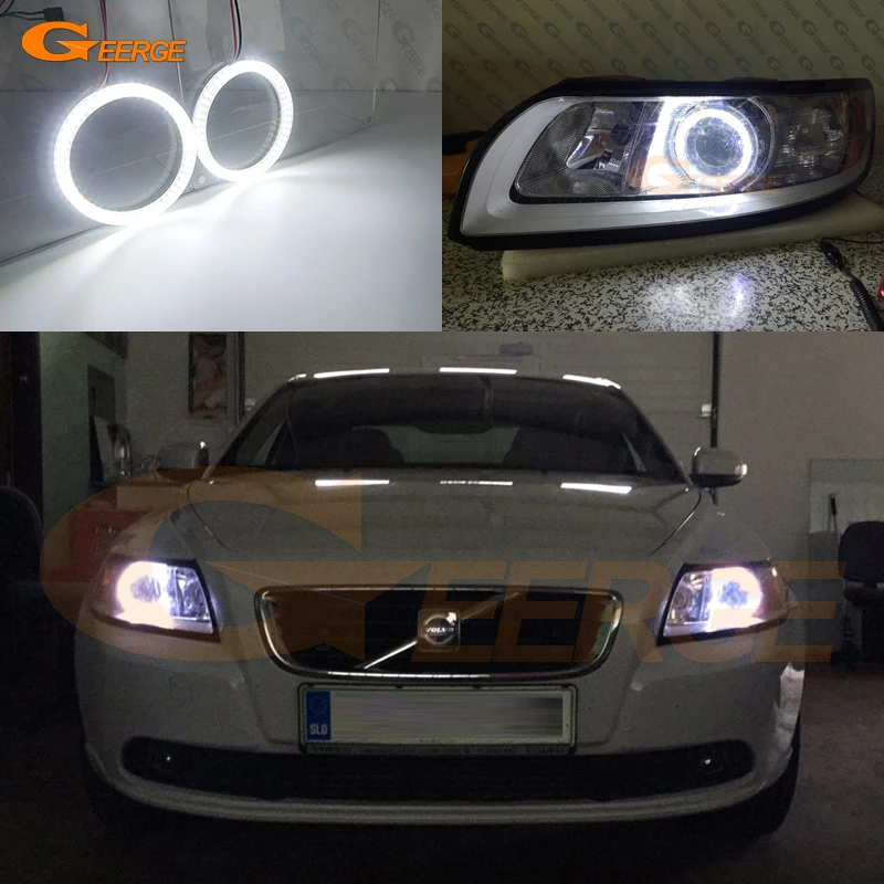 Cejas O Párpados Para Faros De Volvo S40/V50 2004-2012 - ABS Negro Brillante, Accesorio De Tuning