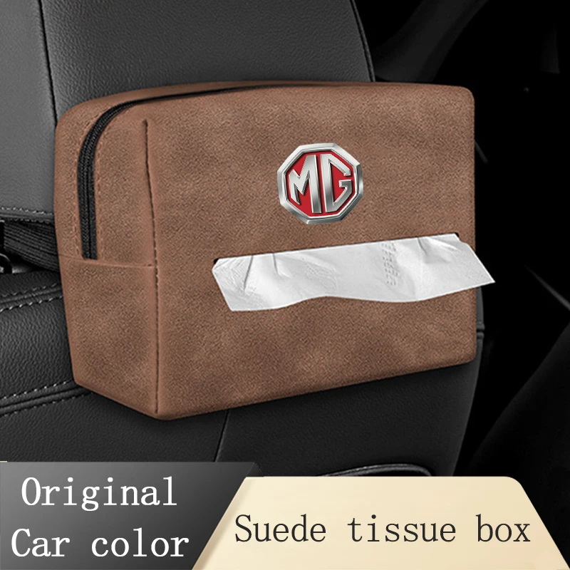 

Suede Car Seat Back Sunshade Tissue Box For MG 6 350 550 ZT 7 ZS HS GS 3 TF 5 RX5 ZR GT Tissue Storage Interior Accessories